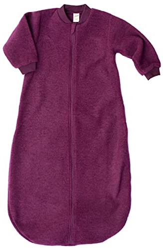 Lilano, Merino Flausch Schlafsack mit Arm, 100% Wolle (kbT) (Beere, 86-92)