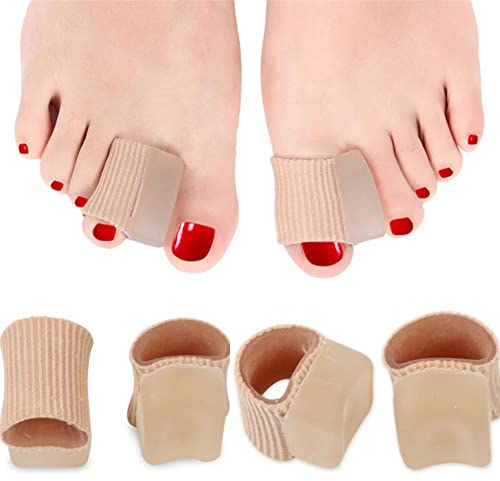 Schlauchbandagen Silikon Zehenstrecker (4 Stück) Gel Zehenspreizer für und Hammerzehen Hallux Valgus Korrektur, überlappende Zehen Silikon Zehentrenner