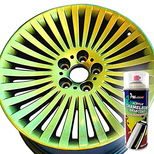 PMcolours Flip Flop Lack mit Multi Color Chamäleon-Effekt GOLDEN, Sprühdose 400 ml, BCB-Basecoat (gold-grün)