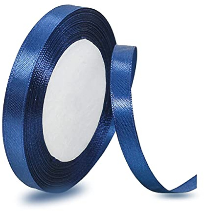 IMSOLDECOR Satinband Dunkelblau 10mm, 23m Geschenkband für Hochzeit | Bänder für Geschenkverpackungen, DIY-Basteleien, Blumensträuße, Nähprojekte, Schleifenherstellung, Geburtstags Dekoration