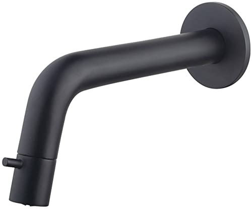 Saqu Shine Wand Kaltwasserhahn Unterputz für Gaste-WC, Kaltwasserarmatur Messing Antibakteriell & Langlebig, Wastischarmatur Matt Schwarz für Waschbecken