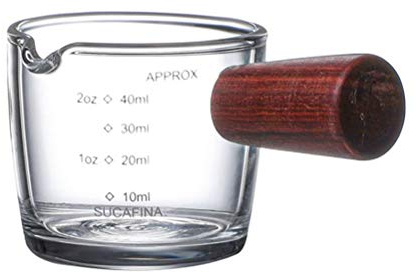 Tazas Medidoras de Espresso, Taza Medidora de Vidrio, Taza de Leche, Taza Medidora de Vidrio con Asa, Escala Transparente, Taza de Leche para Hornear para Accesorios de Cocina (50ml)