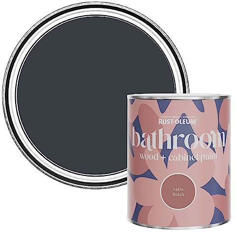Rust-Oleum Grey Moisture Resistant Bathroom Wood and Cabinet Paint in Satin Finish - Anthracite (RAL 7016) 750ml