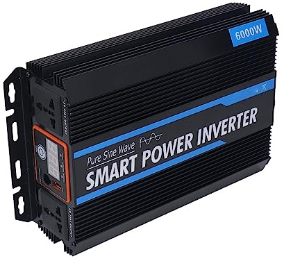 Onduleur à Onde Sinusoïdale Pure, 6000W 12000W Pure Sine Wave Inverter Protection contre les Surcharges Ventilateur de Refroidissement avec Affichage LED pour Consoles de Jeux