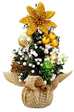 Mini-Weihnachtsbaum, Weihnachten, Schreibtisch-Ornament, klein, dekorativ, zart, wiederverwendbar, breite Anwendung, dekoriert, künstlich, bunt, festlich