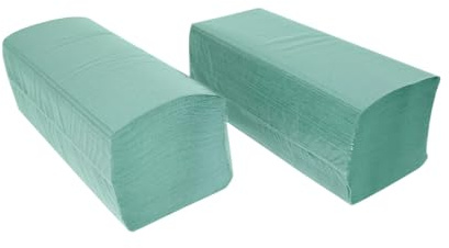 Papierhandtücher Grün 5.000 Blatt 25 x 23 cm Z-Faltung - Reinigung - Spendergeeignet - Einwegpapier - 1 Lage - Papierhandtücher - Tücher - Einweghandtücher - Einmalpapier - Universaler gebrauch