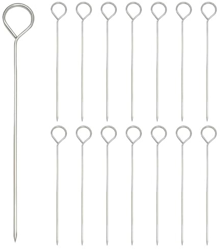 15 Pcs Turkey Lacers for Trussing Turkey, Wraps Turkey Lacers, Metal Skewers 5.8 Inch, Multi-Use Chicken and Turkey Wraps