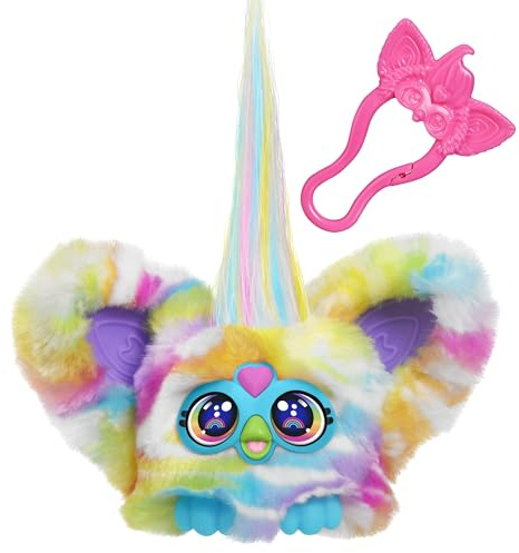 Hasbro Furby Furblets, ZEE-Bah, Peluches con Sonidos, Multicolor, Juguetes con Accesorios Resistentes, Mini Personaje Coleccionable, 3 Modos de Juego, Llavero Rosa, Idea de Regalo para Niñas y Niños