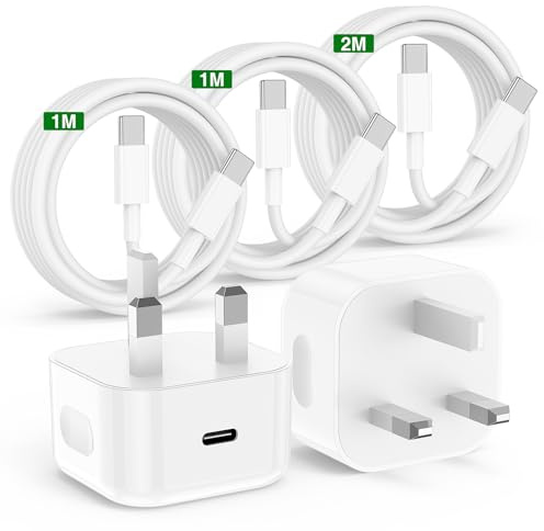iPhone 16 15 Fast Charger[Apple MFi Certified] 2Pack 20W PD USB C Plug With 1/1/2M USB C to C Cable for iPhone 16 15/15 Pro/15 Pro Max/Plus, iPad Pro/Air/Mini