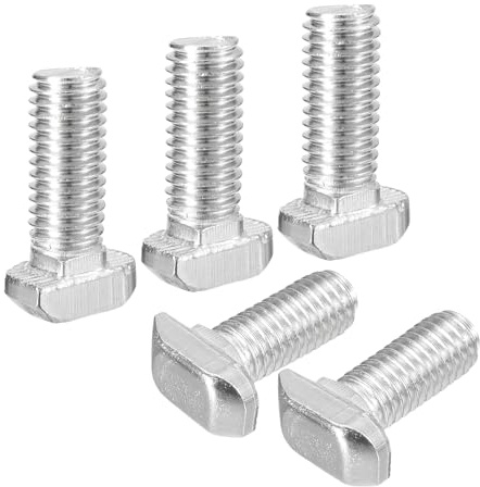 QUARKZMAN 30 Stück Hammerkopfschrauben M8x20mm T Schrauben für T-Nut-Profil, Kohlenstoffstahl vernickelt Hammerkopf T-Bolzen T-Form Stud Schiebeschraube für 30er Serie Aluminiumprofil
