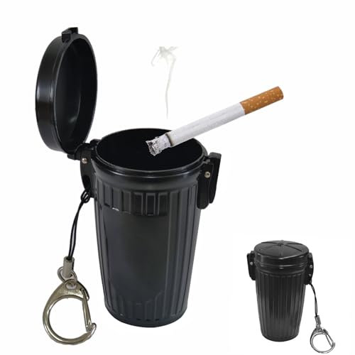 Portable Ashtray - Travel ashtray with C-Clasp, Metal Cigarette Bin for Outdoor Use, Compact Pocket Ashtray for Cigarettes, Convenient Smoking Accessory, Your cigarette ash won't go anywhere.