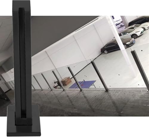 LBAawxe MekUk Glass Floor Clamp Black Glass Railing Post Garage/Parking/Deck/Staircase Stainless Steel Guardrail Posts for Glass Panel Home Garden Stairs Balustrade(85cm/33.5)