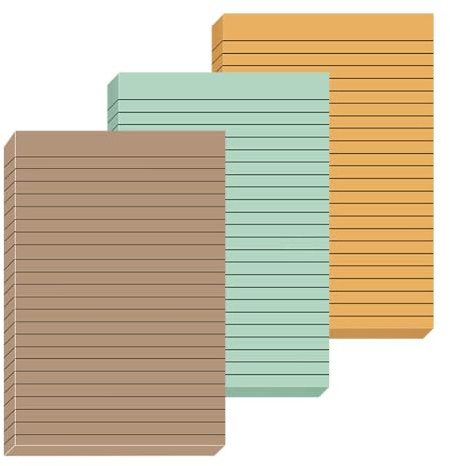 Transparente linierte Haftnotizen, durchsichtig, selbstklebend, Pastellfarben, für Büro, Zuhause, Schule, Gelb, Grün, Braun, 150 Blatt