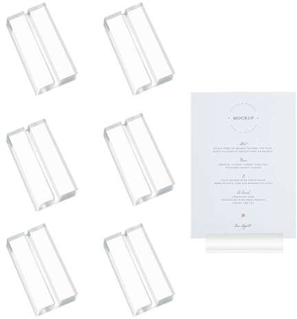 Tischkartenhalter Set aus 6 Stück ideal für Veranstaltungen und Feierlichkeiten wie Hochzeiten Partys und Büroanlässe 10x3x1.2cm/3 9x1.18x0 47inches Fotohalter Kartenhalter und Postkartenständer