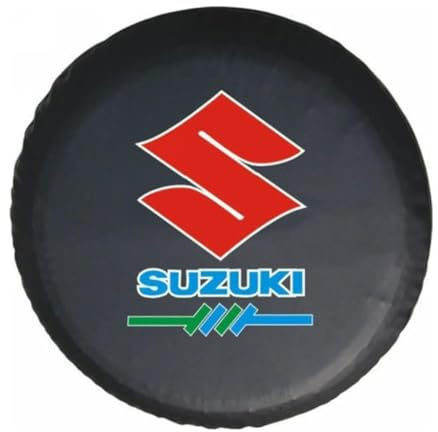 NMQDFRER Auto Scorta Copriruota Ricambio per Suzuki Jimny GJ FJ/Samurai 1998-2023,Nero Pelle Borsa Copri Pneumatici Copertura della Ruota di Scorta Custodia Protettiva,14 inch for Tyre (24-27)