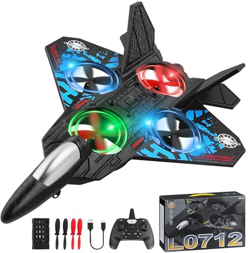 yusvwkj RC plane, L0712 Drone 2.4GHz 2 Ch Remote Control Airplane EPP Foam 2 Batteries Remote Control plane/Drone/Fighter/helicopter/Jet Easy to Fly for Adults Kids Beginners,Boy toys Blue