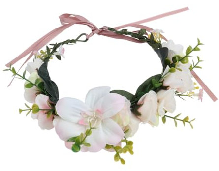 LIFKOME Blumenkranz Stirnband Boho Blumen Haarkranz Damen Lilienblumengirlande Seidenblume Hochzeit Festival