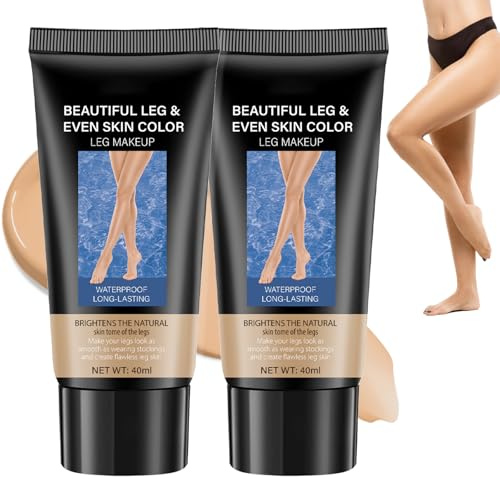 2-teiliges wasserfestes Body Make-up, Body Coverage Perfector für Beine, Tattoo Make-up Cover, Kaschiert Krampfadern, Narben sowie Hautflecken, Leicht aufzutragen, Weizenfarbe & Weizen Nr. 2