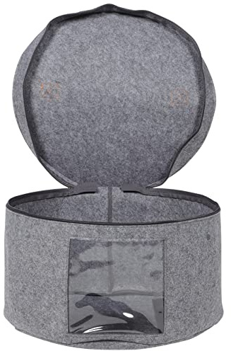 SOLUSTRE Scatola Rotonda Per Cappelli Organizer Per Cappelli Contenitore in Non e Pvc Pannello Frontale Trasparente Per Viaggi e Riporre Da Uomo e Donna