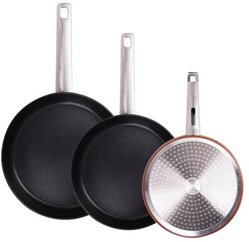 San Ignacio Juego de 3 Sartenes Ø24Ø28Ø30cm en Aluminio forjado AGROS