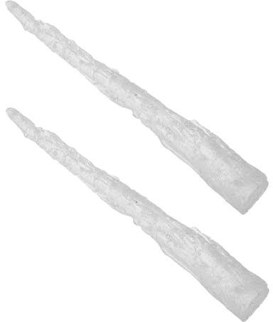 GLEAVI 2 Stück Hängende Eiszapfen aus Kunstharz als Weihnachtsbaumschmuck mit Realistischer Optik Vielseitige Winterdeko für Party und Festliche Innenraumgestaltung