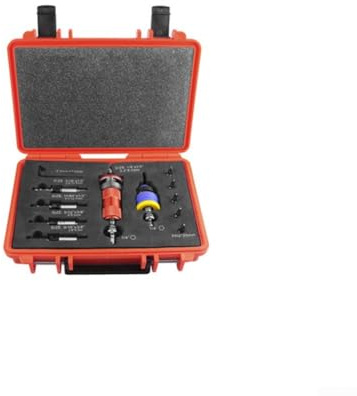 Juego de brocas avellanadas con tope de profundidad ajustable para una perforación precisa de carpintería con brocas de acero de carburo y fácil ajuste de profundidad (rojo)