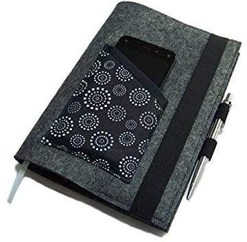 Kalenderhülle Hülle für Kalender Einband Wollfilz / Baumwollstoff für Din A5 Buchkalender, Notizbuch oder Maßanfertigung