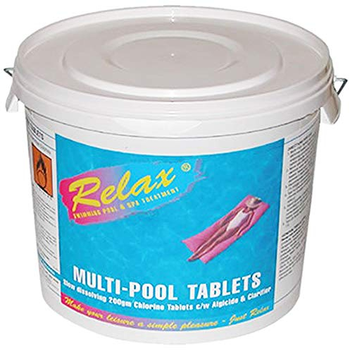 5Kg RELAX Multi-Chlorine Tablets Large 200g Swimming Pool Sanitiser