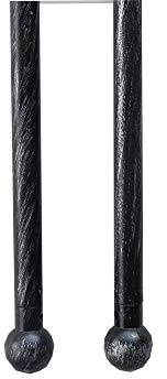 Skyvov Bacchette per Tende Estensibili Nero Argento con Pomello, Misura per Tendine da 40 a 70 cm, Metallizzato, Smaltato, Ferro