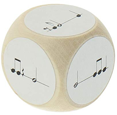 Rhythmuswürfel mit Achtelnoten, Viertelnoten und halben Noten - schönes Geschenk für Musiker
