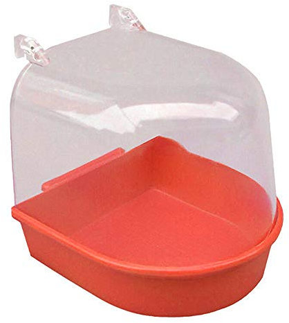 YITON Vogelbäder Kunststoff Vogel Badewanne Mit Hängenden Haken Acryl Transparenten Haustierkäfig Sittich Wasser Badewanne Box Für Den Garten Im Freien 2St 5