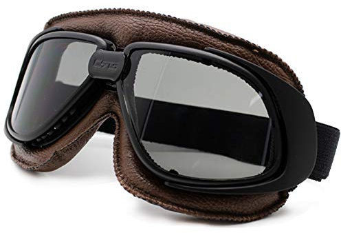Universal Motorrad Vintage Goggles Pilot Motorrad Roller Biker Moto Gläser Steampunkbrillen für Harley Helm (Color : Brown Goggles)