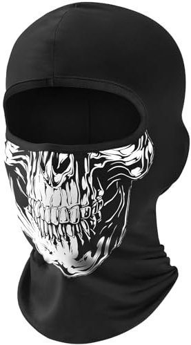 fuinloth Máscara de pasamontañas, bufanda de verano para el cuello, protector UV, bufanda de esquí para motocicleta hombre y mujer Calavera, Talla única