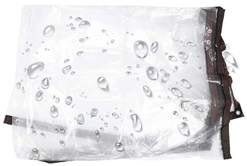 YSUEFIJO Transparente PE Lonas Impermeables Exterior, Lona de Plástico Transparente con Ojales, Cubierta Protectora para Plantas, Ideal como Lona de Invernadero, Cortina Exterior