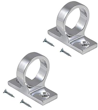 TERF®Heavy Duty Traditional Polished Chrome Sash Eye Ring Window Lift Pull Handle Sash Window Lift Pull Sliding Handle Including Fixing Screw - Pack of 2