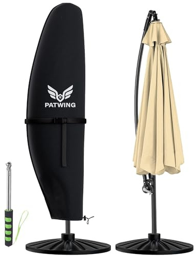 PATWING Housse Parasol Deporte 600D Oxford Imperméable，Noir： 280x30x81/46cm