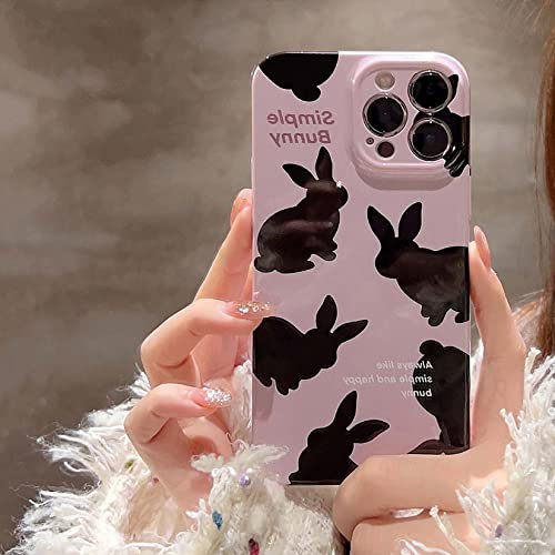 Bakicey Handyhülle für iPhone X Aesthetic Muster Matte hülle süße Mode PC Hardcase Kratzfest Glitzer Schutzhülle Mädchen Frauen Kameraschutz Case für iPhone X, Kaninchen