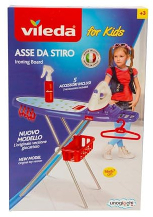 Grandi Giochi - Vileda ASSE da Stiro Giocattolo, con Tavolo, Ferro e Accessori - VLE03000