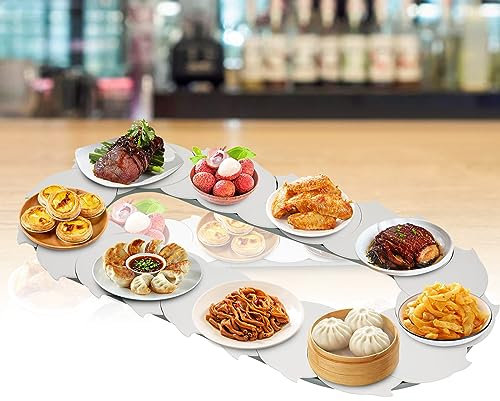 Tocadiscos giratorios de 360° - Mesa de comedor ajustable antideslizante para compartir alimentos - Tocadiscos giratorios manuales para comedor