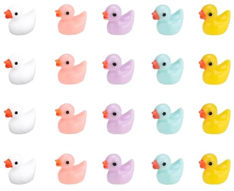 Moguri 20 mini patos de resina en miniatura, miniatura, minipatos, minipatos de resina, patos pequeños, patos de resina, para manualidades, macetas, decoración de paisajes, suministros