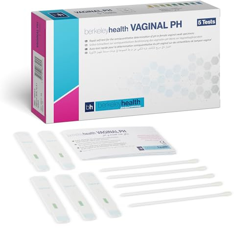 Kit di Test Rapido per il pH Vaginale di Berkeley Health | Test per la Rilevazione Semi-Quantitativa del pH nei Campioni di Tampone Vaginale Femminile, <1 Minuto con il 98,6% di Precisione | 5 Test
