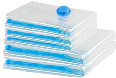 ZWMYF Vacuum Storage Bags. 80% More Storage!Vacuum Seal Bags Double-Zip Seal and Triple Seal Turbo-Valve for Max Space Saving 3(60x40cm)+2(60X80)