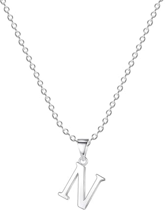Symretie Damen Halskette mit Buchstaben Anhänger Silber Initialien Kette Edelstahl Buchstabenketten Personalisiere Silber Y Kette für Frauen Mädche