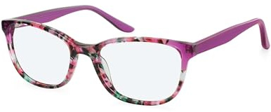 Episode Brille mit Sehstärke für Damen optional mit Sonnenbrillentönung oder Blaulichtfilter, Katzenauge, gefertigt aus Acetat (inklusive Brillenetui)