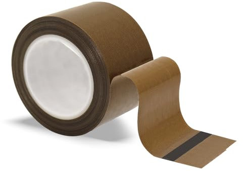 Anchira Nastro Teflon 50 mm x 10 m per Macchina Sottovuoto, Alte Temperature, PTFE Adesivo, Sigillatura Manuale e a Impulso