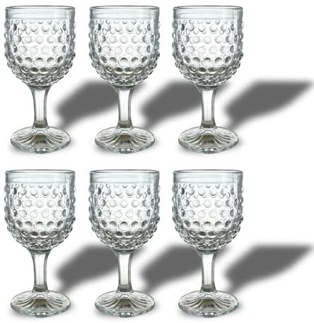 ARCA, Set 6 Calici in Vetro Trasparente Cherry Blossom, 340 ml