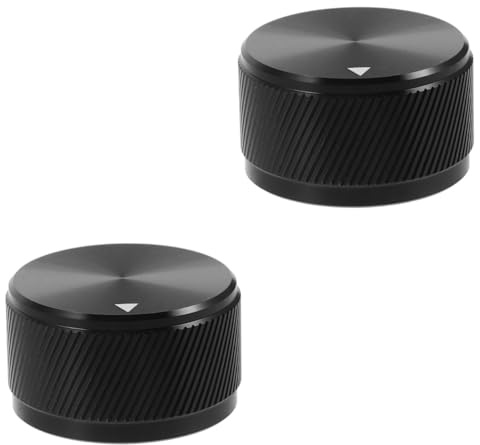 SOLUSTRE 2stücke Gitarre Potentiometer Knopf Aluminium Volumenregler Mit Diagonalem Muster Kompatibel Mit Audio-geräten Platzsparendes Design Eleganter Look Schwarz