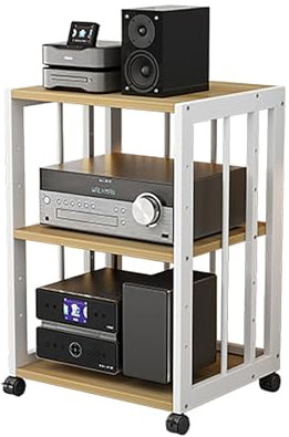 Audio-Video-Tower-Medienständer – Stereo-Rack-Komponenteneinheit mit 2/3/4/5 Regalen – Offenes Regal für elektronische Geräte für das Wohnzimmer im Homeoffice (3 Ebenen – H 69 cm)
