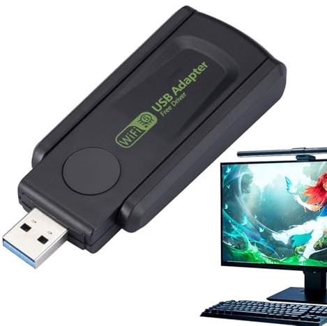 Adaptadores USB De Red para Ordenador Plug and Play 600Mbps Antena Doble | Doble Banda 2.4G/5G Tarjeta De Red Inalámbrica Dongle Compatibilidad Amplia Y Compacta Para PC, Sobremesa Y Portá