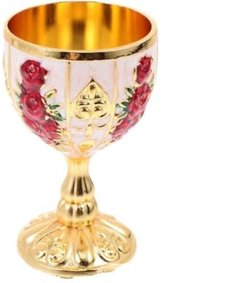 Copas vintage, copa de sacrificio, 1 pieza Copas de vino de alta gama Tazas de helado Copa retro Copa de vino del templo Copas de vino Taza pequeña Tazas reutilizables Taza for sorber vintage (rojo)(R